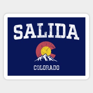 Salida Colorado CO Vintage Athletic Mountains Magnet